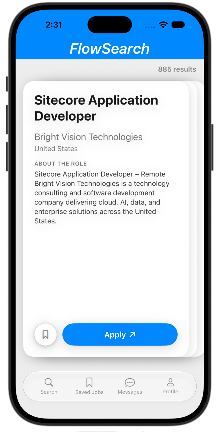 FlowSearch iPhone View